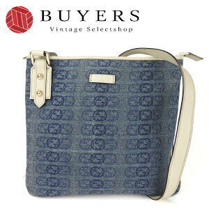 Gucci GG Denim Shoulder Bag Blue Leather